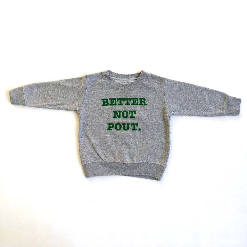Alice & Wonder Better Not Pout Kids Crewneck - 3T - Picture 1 of 2